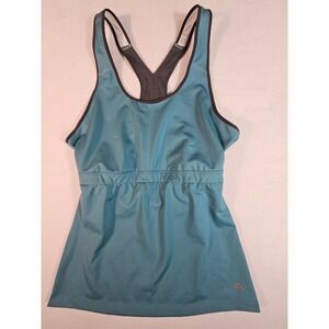 Mountain Hardwear Womens Teal Blue‎ Racerback Shelf Bra Active Tank Top Size M